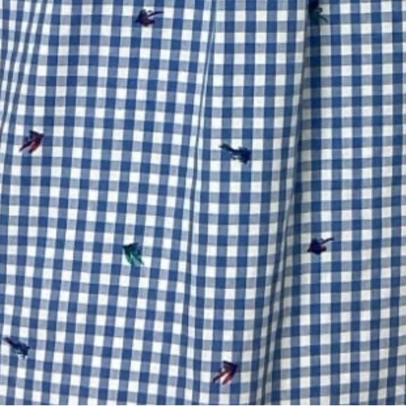 Chaps Mens Blue Gingham Flying Fishing Short Sleeve Shirt XL Cotton Easy Care - Picture 4 of 9